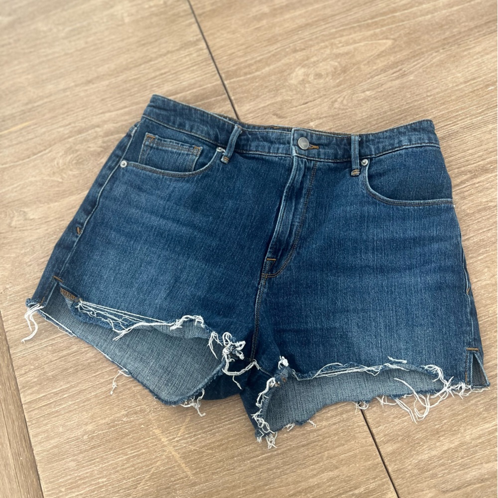Good American Distressed Denim Shorts